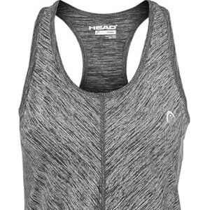 NEW HEAD Large L Continental Divide Tank Top Black Heather Gray Yoga Racerback